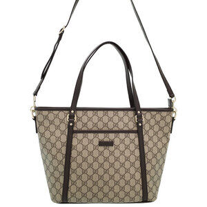 Gucci GG Monogram Joy Tote Peonia Flower Brown